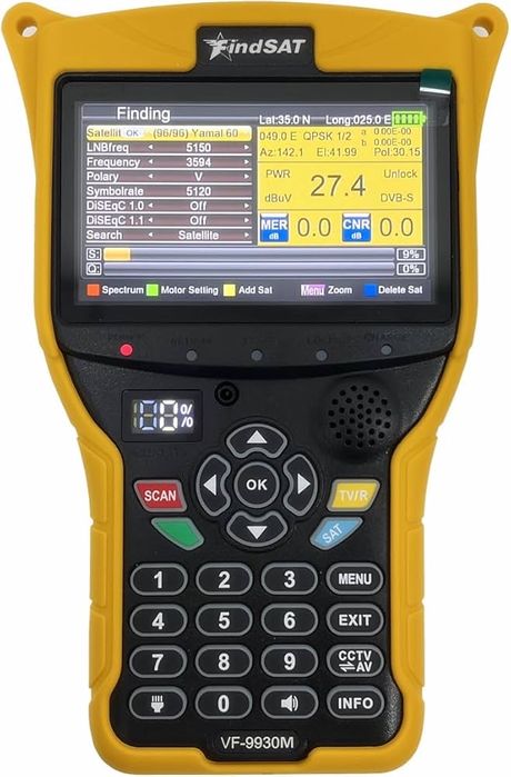 Супутниковий вимірювач Findsat VF-9930 DVB-S2 DVB-T2 DVB-C AHD H.265