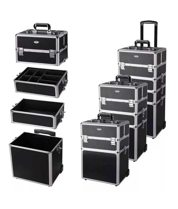 Бьюти- кейс ,чемодан мастера для косметики на колесах большой белый