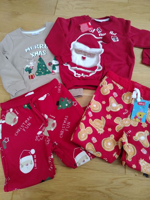 Nowe świąteczne bluzy i spodnie dresowe rozm 98cm