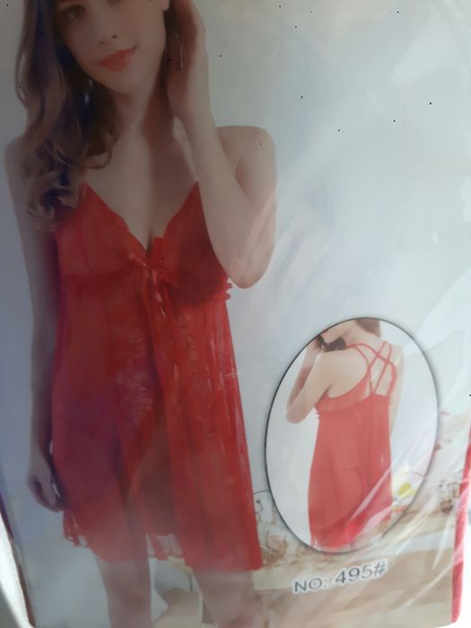 Koszula nocna sexy z stingami nowa czerwona xl