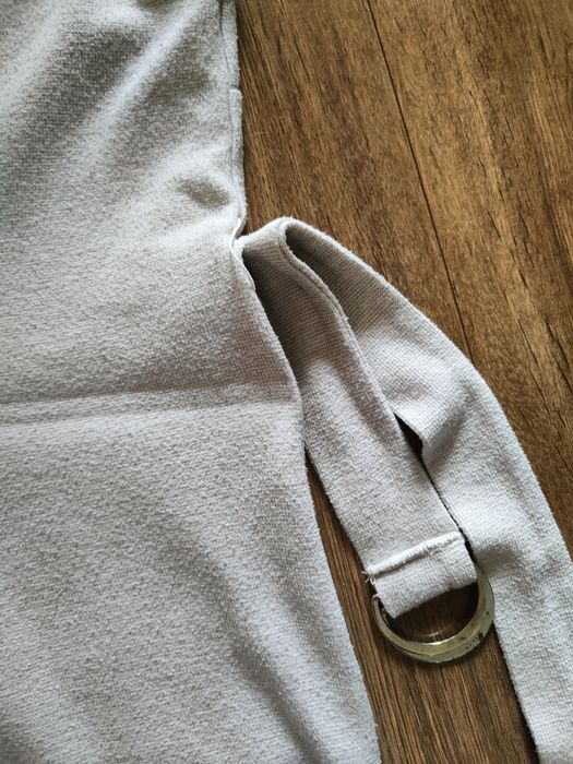 Sukienka Stradivarius r. 38 M midi, beżowa, bawełna, asymetryczna