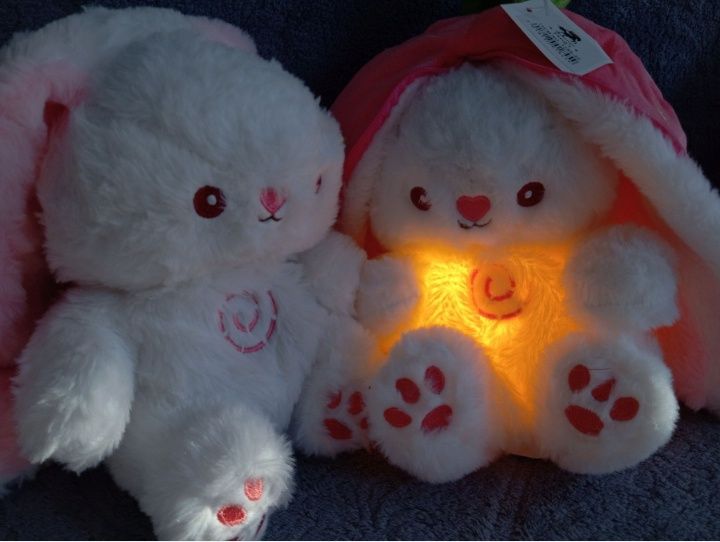 М'яка іграшка нічник дихаючий зайчик