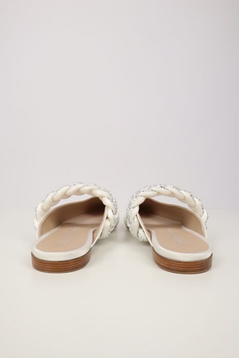 Klapki damskie Stuart Weitzman, rozmiar 37,5, białe, skórzane, letnie SCH4479