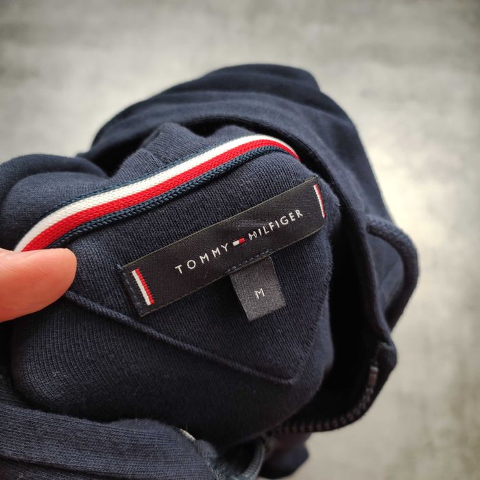 MĘSKA Bluza z Kapturem PREMIUM Granatowa Bawełna Tommy Hilfiger Logo