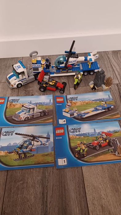 Lego zestaw policyjny 60049 laweta oraz helikopter
