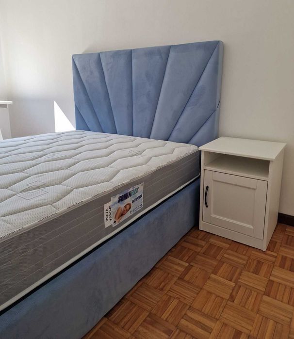 Camas De Casal Estofadas ALTA GAMA - MODELO RAYOS - Top de Gama 190x140m Estrado Incluído!!