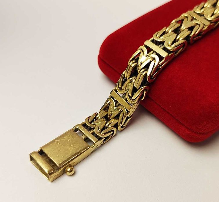 Okazała Męska Złota Bransoletka pr.585 51,70g SPLOT KRÓLEWSKI