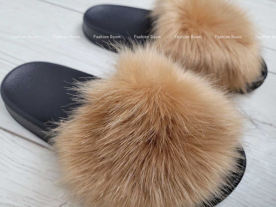 Klapki roz 36-41 z futerkiem papucie buty BEŻ futerkowe TU KUPUJESZ 38