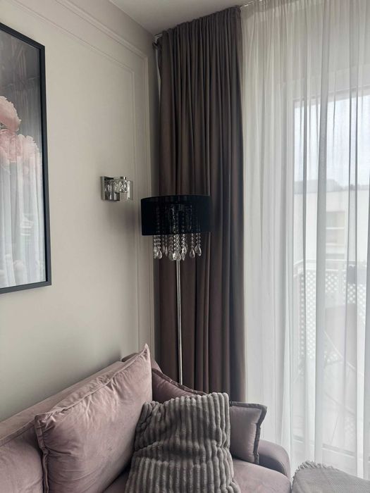 Elegancka lampa podłogowa glamour z kryształkami - 163 cm