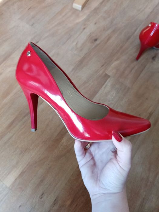 Czerwone szpilki skóra naturalna Venezia 38.5