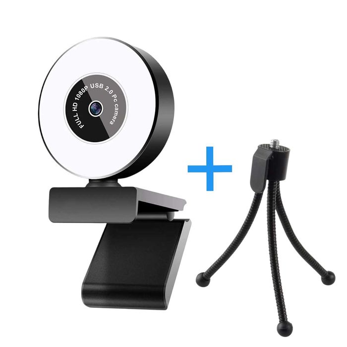 Веб камера full HD 1080P з вбудованим мікрофоном підсвіткою триногою