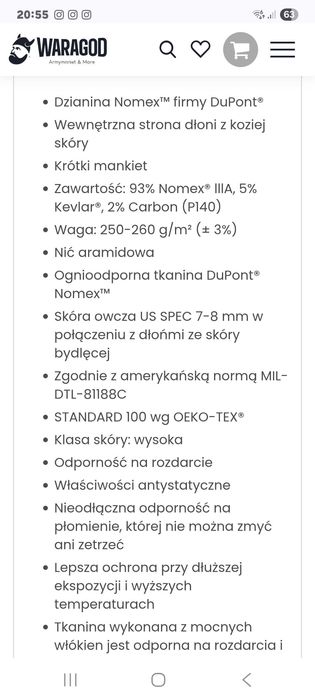 Rękawice militarne "Pentagon"