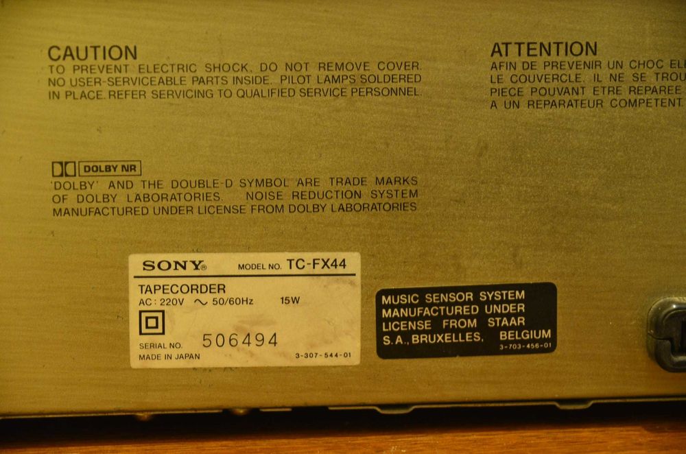 Gravador de cassetes Sony TC-FX44