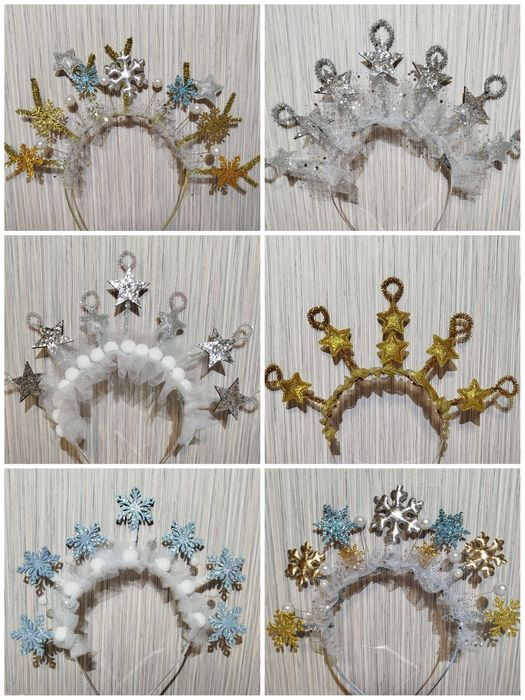 Віночок весняний вінок український новорічний обруч з пір'я зірка