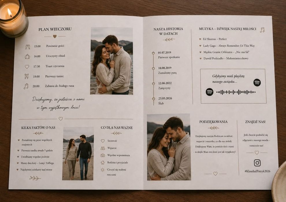 Gazetki weselne personalizowane