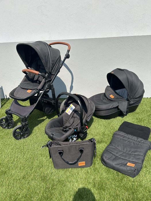 Carrinho de bebé iBaby 3 em 1 + acessórios — conjunto completo