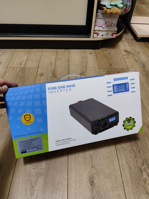 Інвертор 12v 220v  DATOUBOSS 2000W(4000W)Чистий синус. В наявності