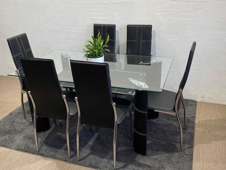Mesa de jantar preto com 6 cadeiras - envío gratis!!