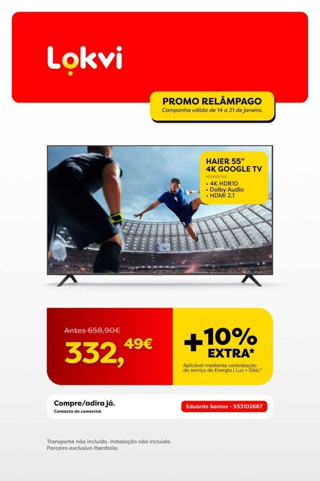 TV HAIER 55" 4K GOOGLE TV