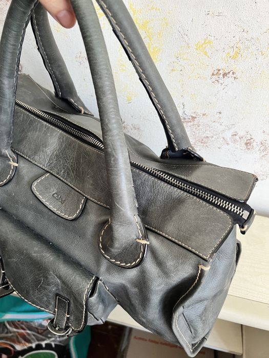 Кожаная крупная сумка Chloe оригинал номерная