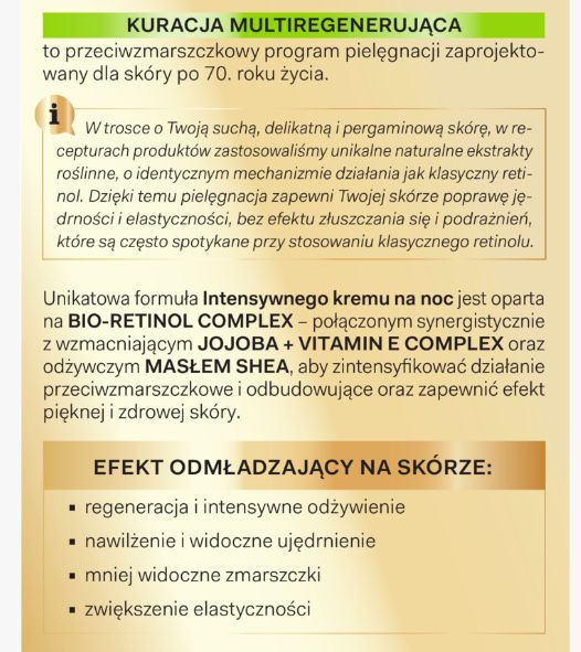 Bio Retinol intensive kuracja multiregenerująca 70+