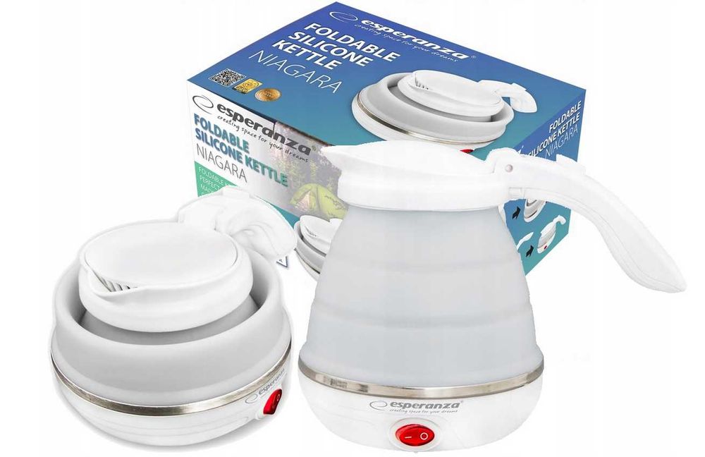 Czajnik Składany Turystyczny Podróżny Silikonowy750W 0,5L Mały