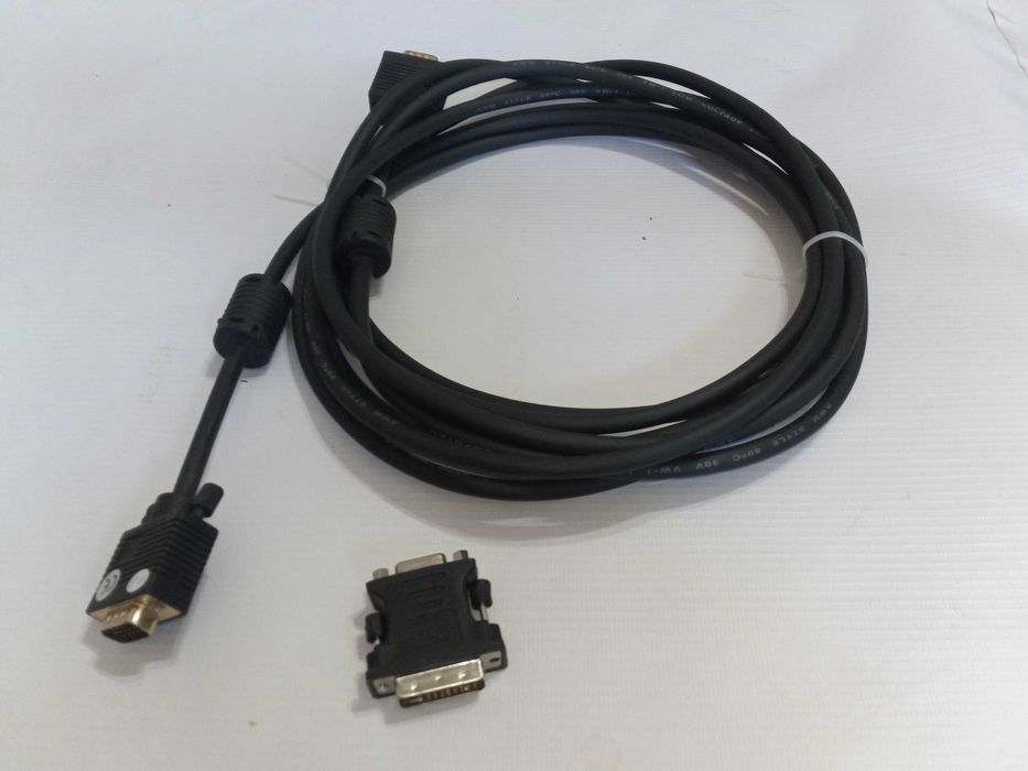 Kabel D-SUB VGA-VGA + DVI przejściówka 4.5m Przewód FULL HD
