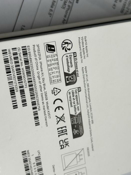 Apple Iphone Air Sky Blue 256GB A3517 GWPR.23MC/Neonet 11.07.2026r/FV/Wys24H!