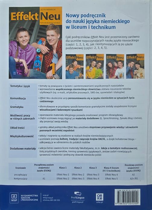 Efekt Neu 1.  Język niemiecki. Podręcznik dla liceum i technikum. WSiP