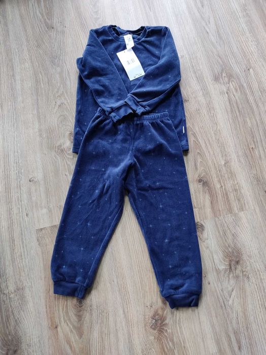 Dres welurowy roz98 granatowy unisex komplet bluza i spodnie scheisser