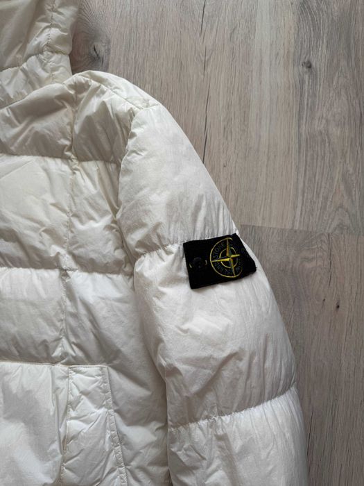 Stone Island Garment Dyed Crinkle Reps Down Jacket White