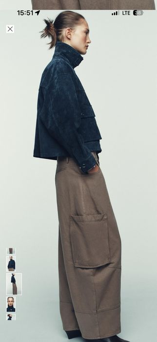 Синя замшева куртка Zara 3046/433/401