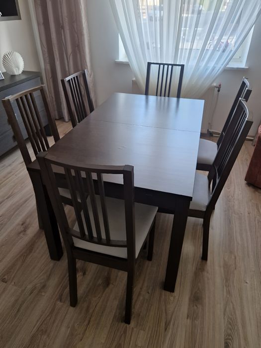 Stół Rozkladany IKEA + Krzesła 6 sztuk