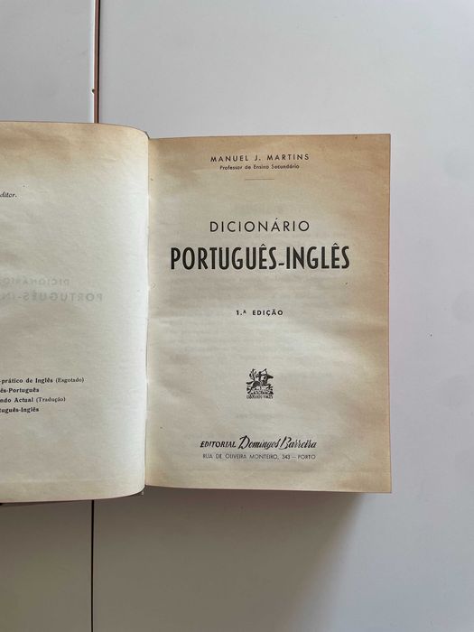 Manuel J. Martins: Dicionário Inglês-Português [1ª Ed. 1960]