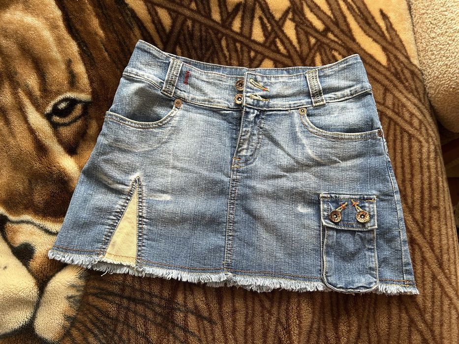 Джинсова юбка спідниця з міні + шорти в подарунок