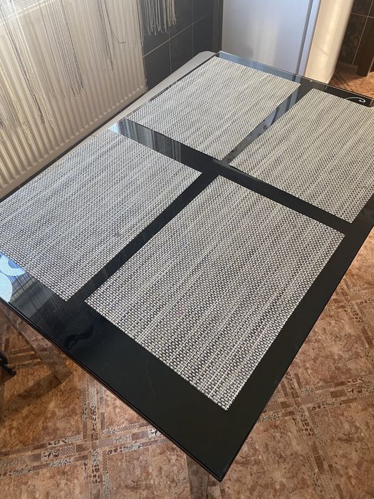 Стіл кухонний 120*80 розкладний скляний