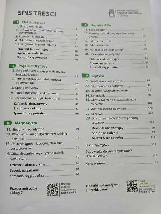 Fizyka kl. VIII zeszyt ćwiczeń Nowa Era