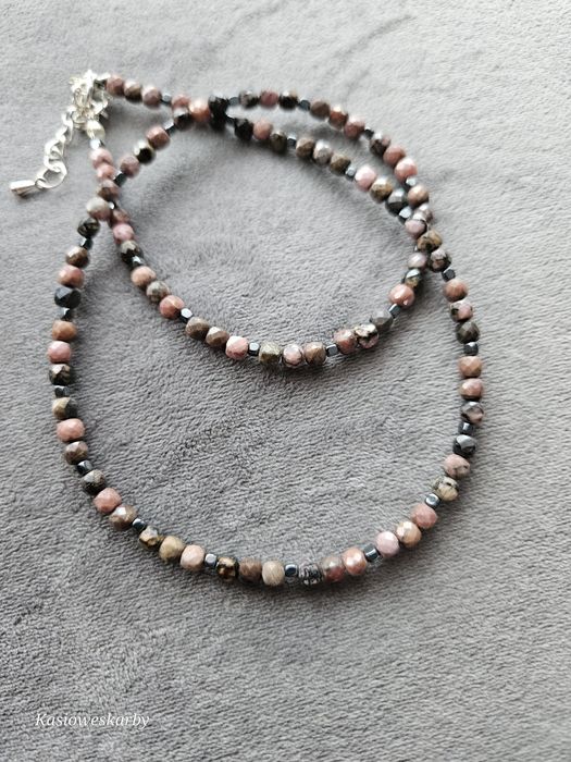 Naszyjnik, choker rodonit