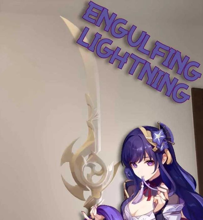 Genshin Impact Engulfing Lighting Raiden Shogun arma para cosplay/prop