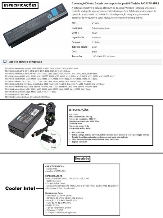 artigos de PC e portátil (NOVOS)