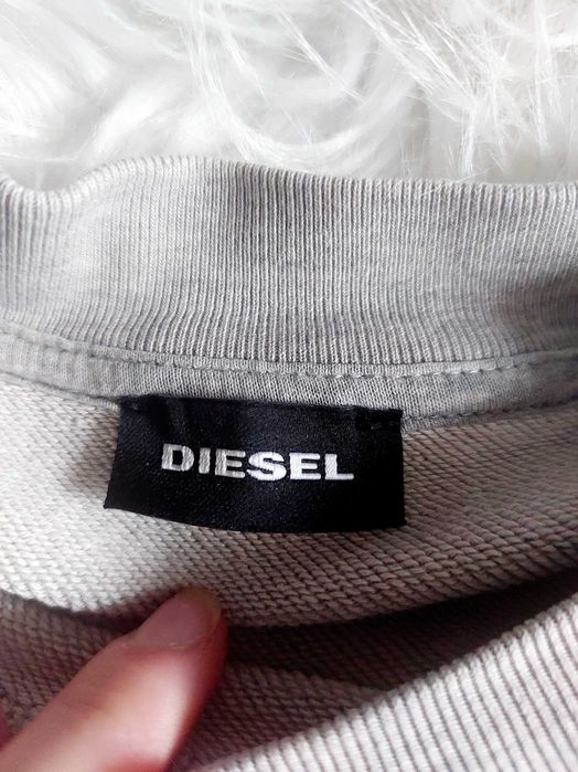 Diesel szara bluza z tasmą napisem bez zamka meska s m bawelna