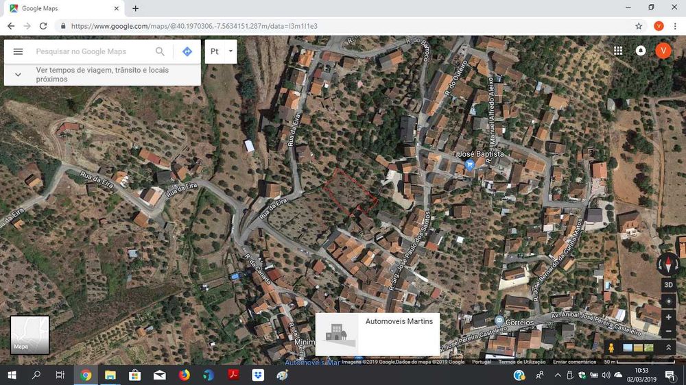 Terreno urbanizável na Rua da Barroca do Bicho - Peso, Covilhã