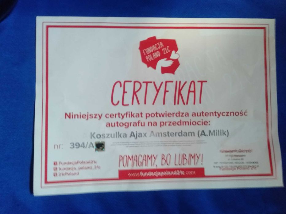 Arkadiusz Milik koszulka autograf Ajax Amsterdam Górnik Zabrze