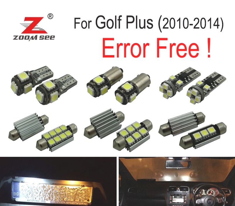 KIT COMPLETO DE 14 LÂMPADAS LED INTERIOR PARA VOLKSWAGEN VW GOLF PLUS 2010-2014