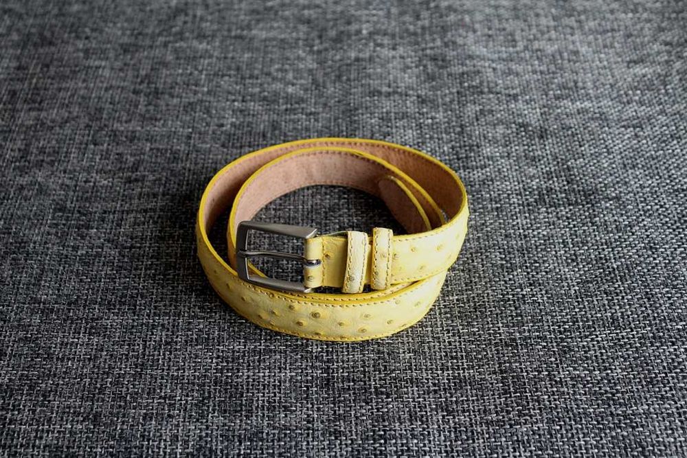 Ремінь шкіра страуса Badolato Belt Оригінал Handmade in Italy! max W38