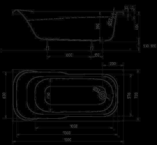 Ванна акрилова Kolo Sensa 150x70 + ножкі