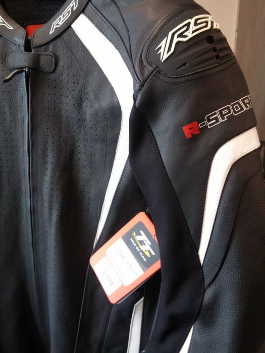 Kombinezon motocyklowy jednoczęściowy RST R-SPORT CE BLACK/WHIT skóra