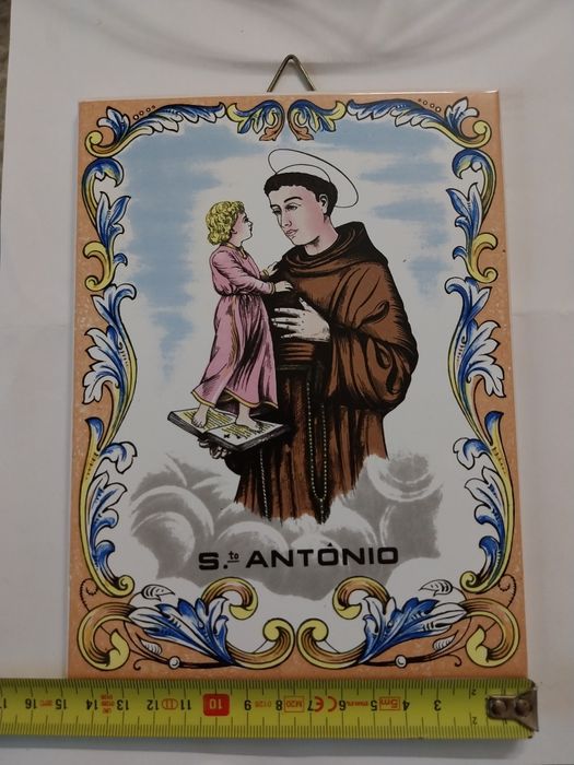 Azulejos raros 20x15 coloridos Santo António (2 exemplares)