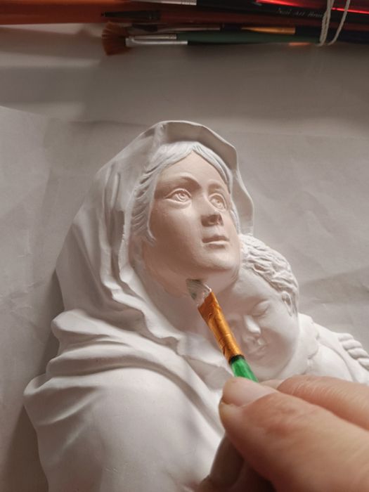 Matka Boska z Dzieciątkiem Madonna płaskorzeźba Boże Narodzenie prezen