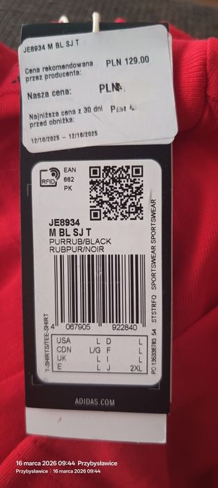 Koszulka t-shirt męska Adidas oryginalny L/XL nowa